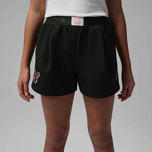 ДЕТСКИ КЪСИ ПАНТАЛОНИ ЗА МОМИЧЕ NIKE 45F624-023 JORDAN FLOWER OF FRIENDSHIP SHORT ЧЕРНИ