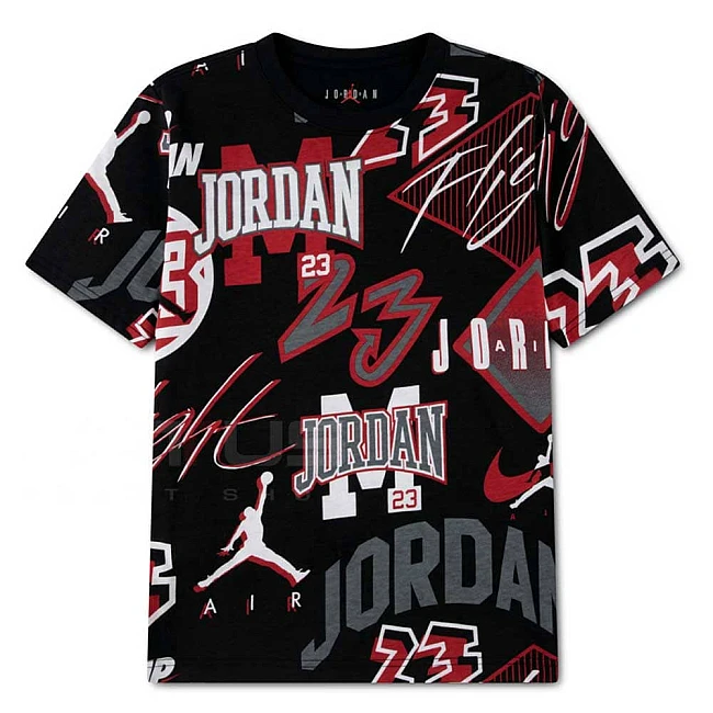 ДЕТСКА ТЕНИСКА ЗА МОМЧЕ NIKE 95F541-023 JORDAN DYNASTY AOP ЧЕРНА
