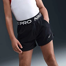 ДЕТСКИ КЪСИ ПАНТАЛОНИ ЗА МОМИЧЕ NIKE HQ9313-010 PRO DF FLC SHORT ЧЕРНИ