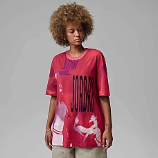 ДАМСКА ТЕНИСКА NIKE IF0788-635 JORDAN FLT SS OS GFX TEE AOP ЧЕРВЕНА