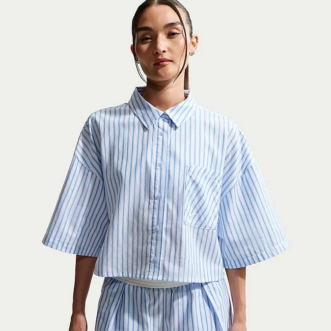ДАМСКА ТЕНИСКА NIKE II4228-435 NSW OFFLN WVN PPLN STRP SS СИНЯ