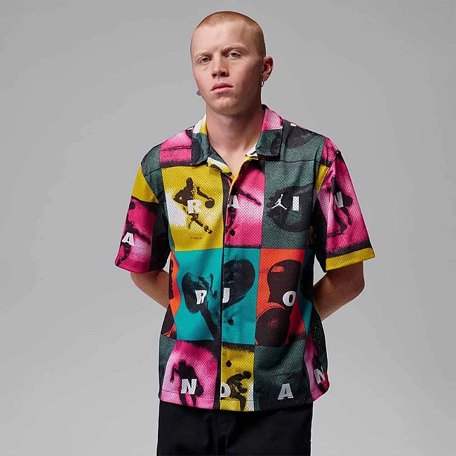 МЪЖКА ТЕНИСКА NIKE II5320-100 JORDAN BRK AOP GFX SHIRT ЗЕЛЕНА/ЧЕРВЕНА