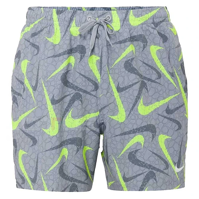 МЪЖКИ ПЛУВНИ ШОРТИ NIKE NESSG551-054 5IN BREAKER AOP TOSSED LOGO СИВИ