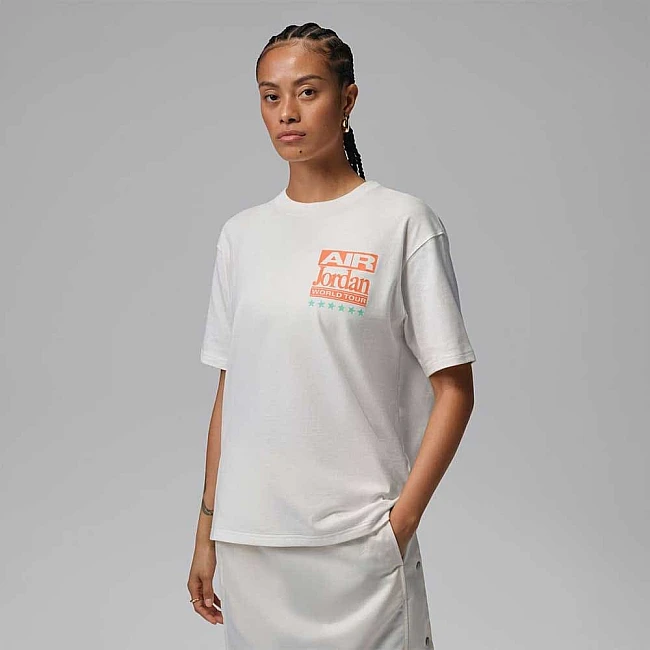 ДАМСКА ТЕНИСКА NIKE IF0830-133 JORDAN FLT SS GF GFX TEE SUV БЕЖОВА