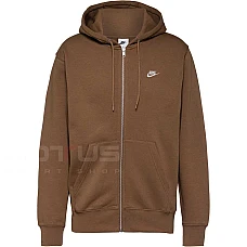 МЪЖКО ГОРНИЩЕ NIKE FN3884-270 CLUB FT FZ HOODIE КАФЯВО