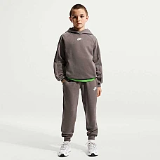 ДЕТСКИ СПОРТЕН ЕКИП ЗА МОМЧЕ NIKE HQ9318-289 NSW CLUB FLC HDY TRACKSUIT СИВО-КАФЯВ