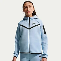 ДЕТСКО ГОРНИЩЕ ЗА МОМИЧЕ NIKE HV8695-440 NSW TCH FLC HD FZ LS PD СВЕТЛОСИНЬО