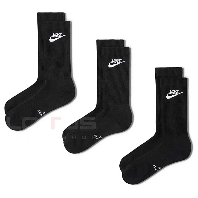 ЧОРАПИ NIKE IH8522-902 ED ELVD CRW 3P FUTRA ЧЕРНИ