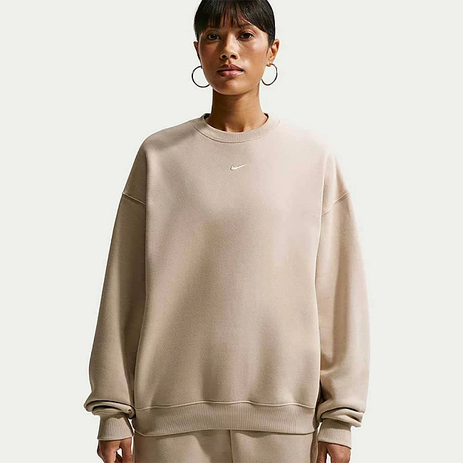 ДАМСКА БЛУЗА NIKE IM8082-236 STDO FLC MW OS CREW БЕЖОВА