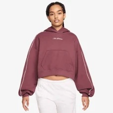 ДАМСКИ СУИТШЪРТ NIKE IO9948-654 STDO FLC MW CRP SCLOP HDY ПЕПЕЛЯВО РОЗОВ