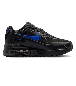 ДЕТСКИ МАРАТОНКИ ЗА МОМЧЕ NIKE IR2963-008 AIR MAX 90 MESH LACE PS ЧЕРНИ/СИНИ