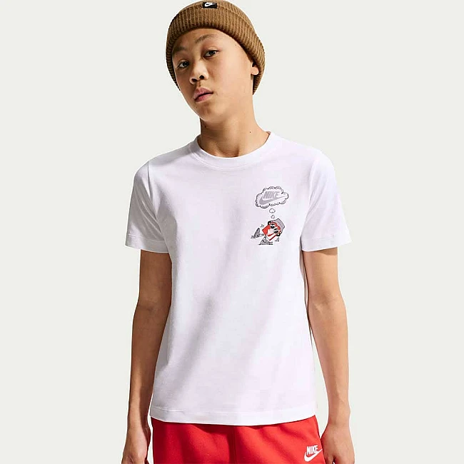 ДЕТСКА ТЕНИСКА ЗА МОМЧЕ NIKE IV5608-100 NSW TEE BOXY 3 БЯЛА