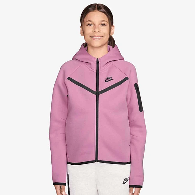 ДЕТСКО ГОРНИЩЕ ЗА МОМИЧЕ NIKE HV8695-621 NSW TCH FLC HD FZ LS PD РОЗОВО
