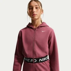 ДЕТСКО ГОРНИЩЕ ЗА МОМИЧЕ NIKE HQ9312-654 PRO DF FZ FLC HDY ПЕПЕЛЯВО РОЗОВО