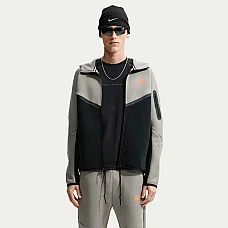 МЪЖКО ГОРНИЩЕ NIKE HV0949-321 TCH FLC FZ WR HOODIE БЛЕДОЗЕЛЕНО/ЧЕРНО