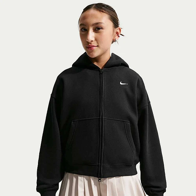 ДЕТСКО ГОРНИЩЕ ЗА МОМИЧЕ NIKE IM4904-010 NSW STUDIO FLC OS FZ HD ЧЕРНО