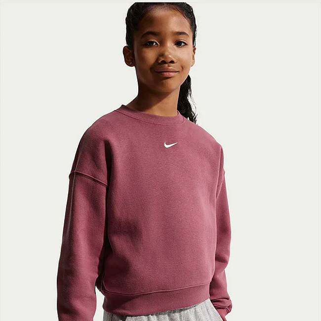 ДЕТСКА БЛУЗА ЗА МОМИЧЕ NIKE IM5098-654 NSW STUDIO FLC BXY OS LBR ПЕПЕЛЯВО РОЗОВА