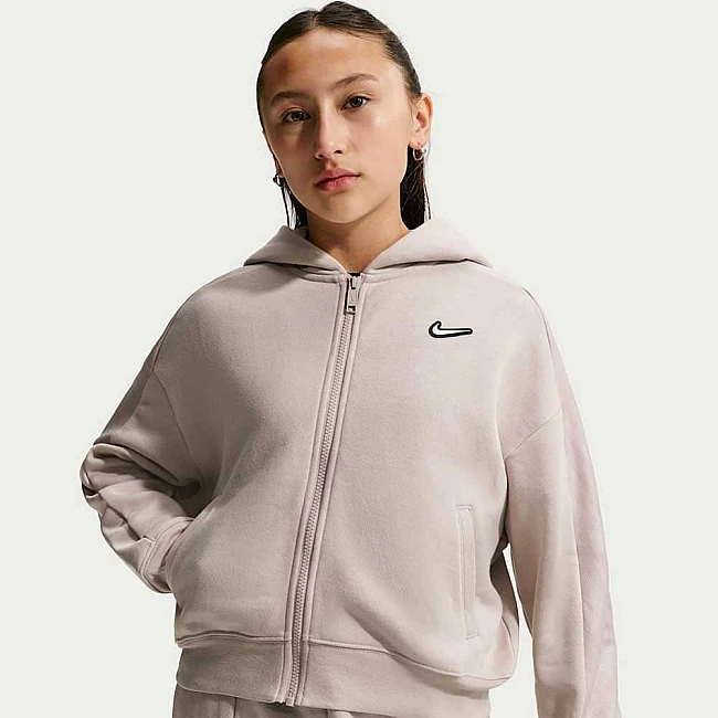 ДЕТСКО ГОРНИЩЕ ЗА МОМИЧЕ NIKE IM5607-211 NSW FLC TOP DANCE БЕЖОВО