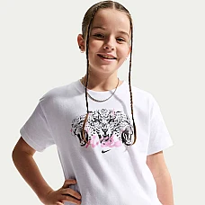 ДЕТСКА ТЕНИСКА ЗА МОМИЧЕ NIKE IO2006-100 NSW TEE BOXY ESS AOP БЯЛА