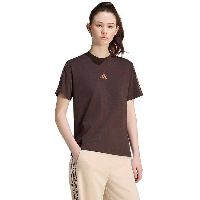 ДАМСКА ТЕНИСКА ADIDAS KV9298 AOP 3S SJ TEE КАФЯВА