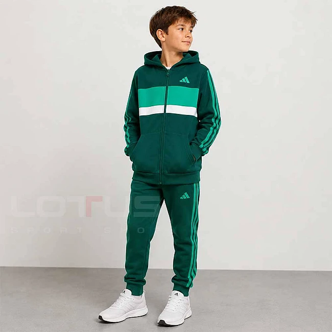 ДЕТСКИ СПОРТЕН ЕКИП ЗА МОМЧЕ ADIDAS KT1668 J 3S TIB FL TS ЗЕЛЕН