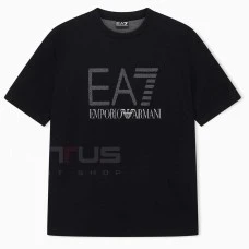 МЪЖКА ТЕНИСКА EA7 EMPORIO ARMANI 7M002204-UC001 LOGO SERIES M TEE JACQUARD BIG LOGO SS ЧЕРНА
