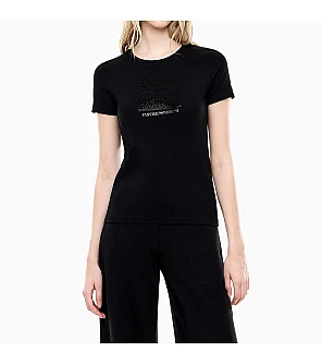 ДАМСКА ТЕНИСКА EA7 EMPORIO ARMANI 7W001405-UC001 LOGO SERIES W TEE SS STRASS BOX CROSSOVER ЧЕРНА ДАМСКА ТЕНИСКА EA7 EMPORIO ARMANI 7W001405-UC001 LOGO SERIES W TEE SS STRASS BOX CROSSOVER ЧЕРНА