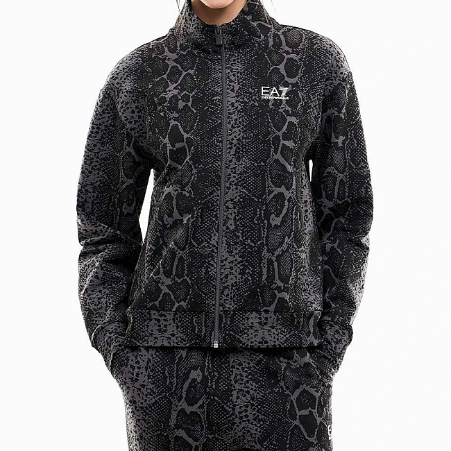 ДАМСКО ГОРНИЩЕ EA7 EMPORIO ARMANI 7W001415-F8182 GRAPHIC SERIES W T-TOP FZ ANIMALIER ТЪМНОСИВО