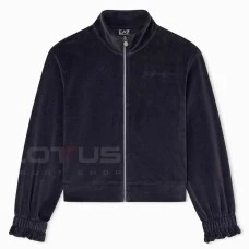 ДАМСКО ГОРНИЩЕ EA7 EMPORIO ARMANI 7W001432-U8117 ATHLETIC VELOUR W T-TOP FZ ТЪМНОСИВО