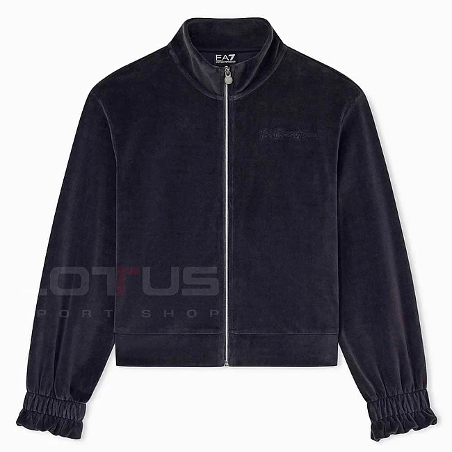 ДАМСКО ГОРНИЩЕ EA7 EMPORIO ARMANI 7W001432-U8117 ATHLETIC VELOUR W T-TOP FZ ТЪМНОСИВО