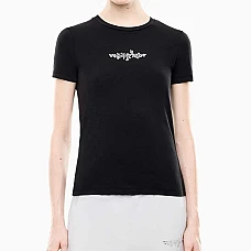 ДАМСКА ТЕНИСКА EA7 EMPORIO ARMANI 7W001658-UC001 LOGO SERIES W TEE SS CRYSTAL ЧЕРНА