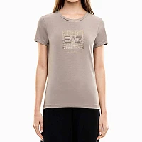 ДАМСКА ТЕНИСКА EA7 EMPORIO ARMANI 7W001405-U6100 LOGO SERIES W TEE SS STRASS BOX CROSSOVER КАФЯВА