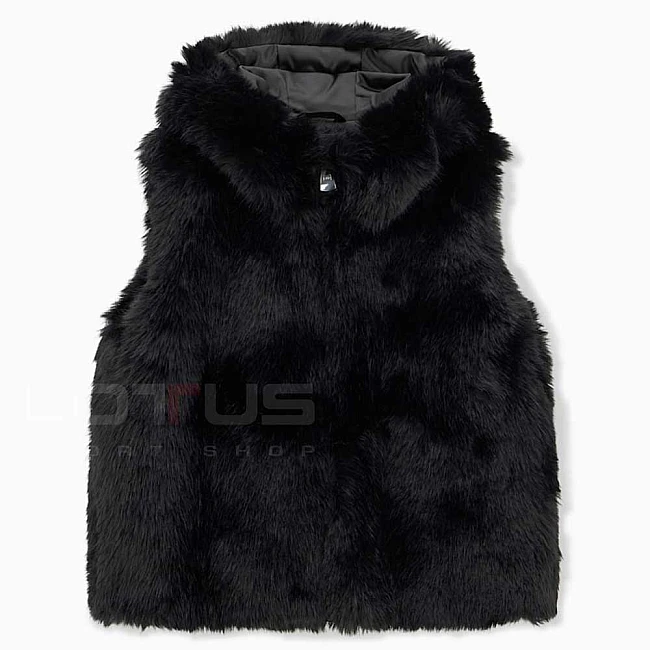 ДАМСКИ ЕЛЕК EA7 EMPORIO ARMANI 7W001449-UC001 SKI W ELITARY FASHION ECO FUR VEST ЧЕРЕН