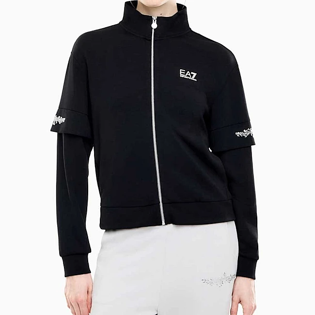 ДАМСКО ГОРНИЩЕ EA7 EMPORIO ARMANI 7W001659-UC001 LOGO SERIES W T-TOP FZ CRYSTAL ЧЕРНО