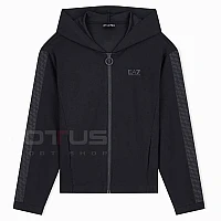 ДАМСКО ГОРНИЩЕ EA7 EMPORIO ARMANI 7W001382-UC001 LOGO SERIES W HOODIE FZ TAPE ЧЕРНО