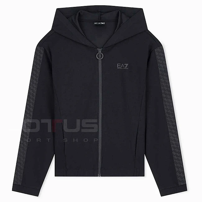 ДАМСКО ГОРНИЩЕ EA7 EMPORIO ARMANI 7W001382-UC001 LOGO SERIES W HOODIE FZ TAPE ЧЕРНО