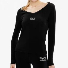 ДАМСКА БЛУЗА EA7 EMPORIO ARMANI 8NTT52-0200 TRAIN SHINY W TEE LS VN ЧЕРНА