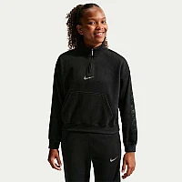 ДЕТСКА БЛУЗА ЗА МОМИЧЕ NIKE IM4932-010 NSW STUDIO FLC QZ SHINE ЧЕРНА
