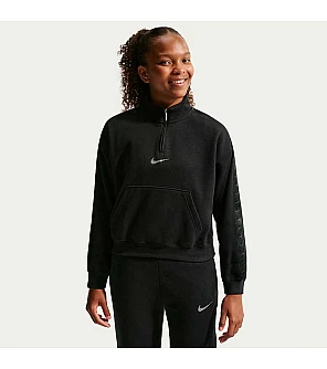 ДЕТСКА БЛУЗА ЗА МОМИЧЕ NIKE IM4932-010 NSW STUDIO FLC QZ SHINE ЧЕРНА ДЕТСКА БЛУЗА ЗА МОМИЧЕ NIKE IM4932-010 NSW STUDIO FLC QZ SHINE ЧЕРНА