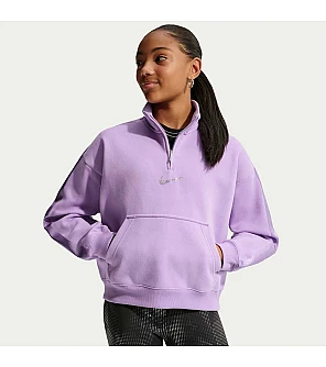 ДЕТСКА БЛУЗА ЗА МОМИЧЕ NIKE IM4932-589 NSW STUDIO FLC QZ SHINE ЛИЛАВА ДЕТСКА БЛУЗА ЗА МОМИЧЕ NIKE IM4932-589 NSW STUDIO FLC QZ SHINE ЛИЛАВА