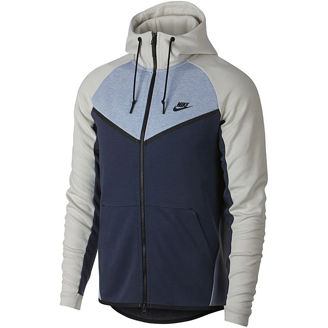МЪЖКО ГОРНИЩЕ NIKE NSW TCH FLC WR HOODIE FZ CB BONE/BLUE