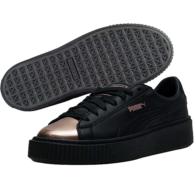 ДАМСКИ ОБУВКИ PUMA BASKET PLATFORM METALLIC FOOTWEAR BLACK