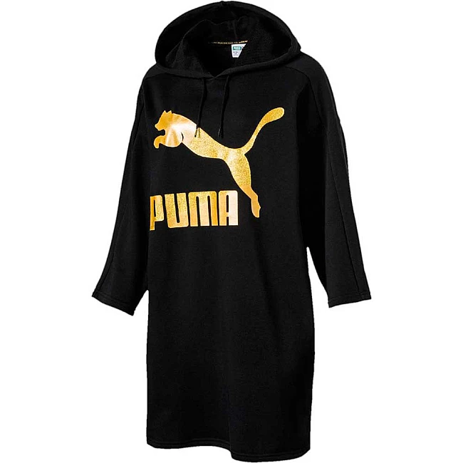 ДАМСКА РОКЛЯ PUMA GLAM OVERSIZED HOODED DRESS BLACK