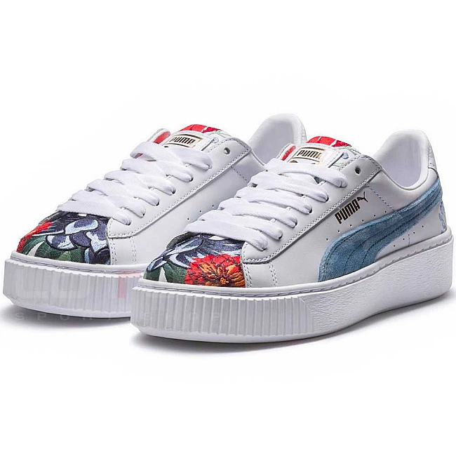 ДАМСКИ МАРАТОНКИ PUMA PLATFORM HYPER EMB WNS FOOTWEAR WHITE