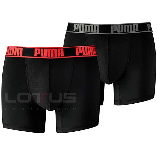 МЪЖКИ БОКСЕР PUMA ACTIVE BOXER 2P HA BOXER BLACK/RED