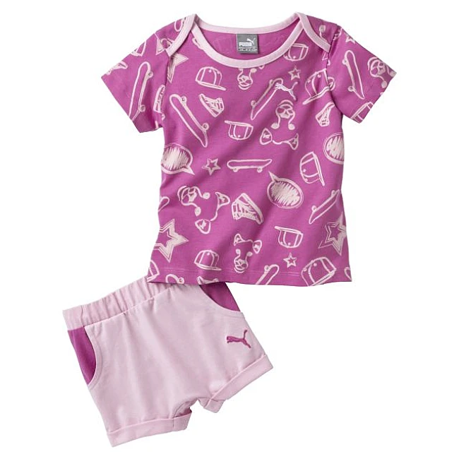 БЕБЕШКИ ЕКИП PUMA STYLE MINICAT GRAPHIC SET SWEATSUIT PINK