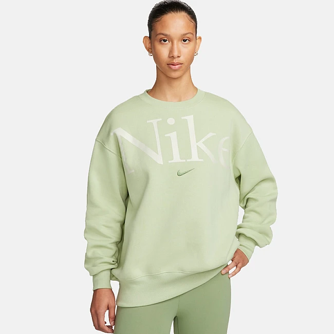 ДАМСКА БЛУЗА NIKE NSW PHNX FLC OS LOGO CREW БЛЕДОЗЕЛЕНА