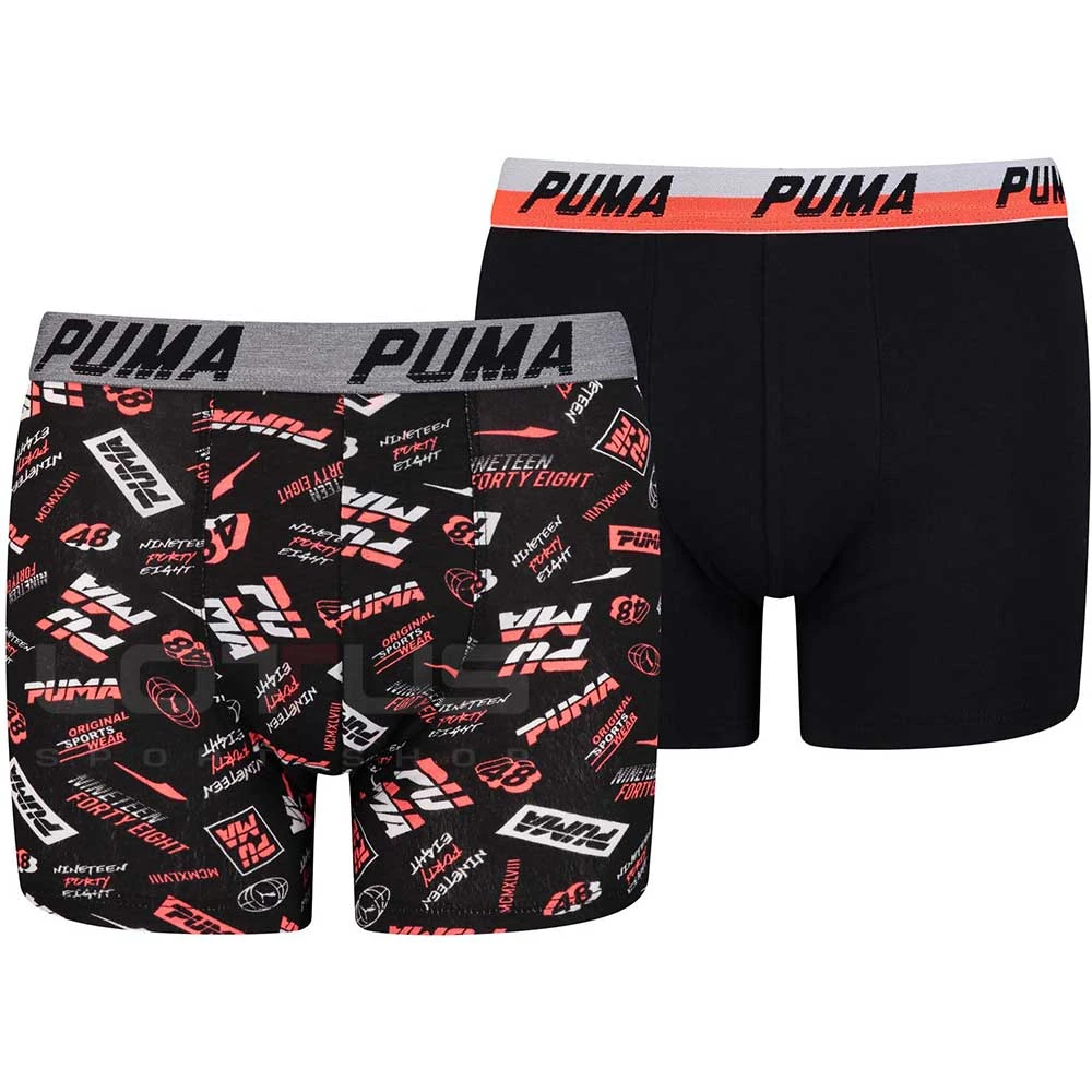ДЕТСКИ БОКСЕР PUMA BOXER 2P SEASONAL BOXER BLACK/RED - lotus-sport.bg