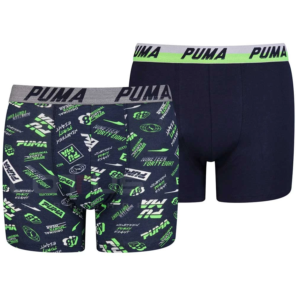 ДЕТСКИ БОКСЕР PUMA BOXER 2P SEASONAL BOXER NAVY/GREEN - lotus-sport.bg