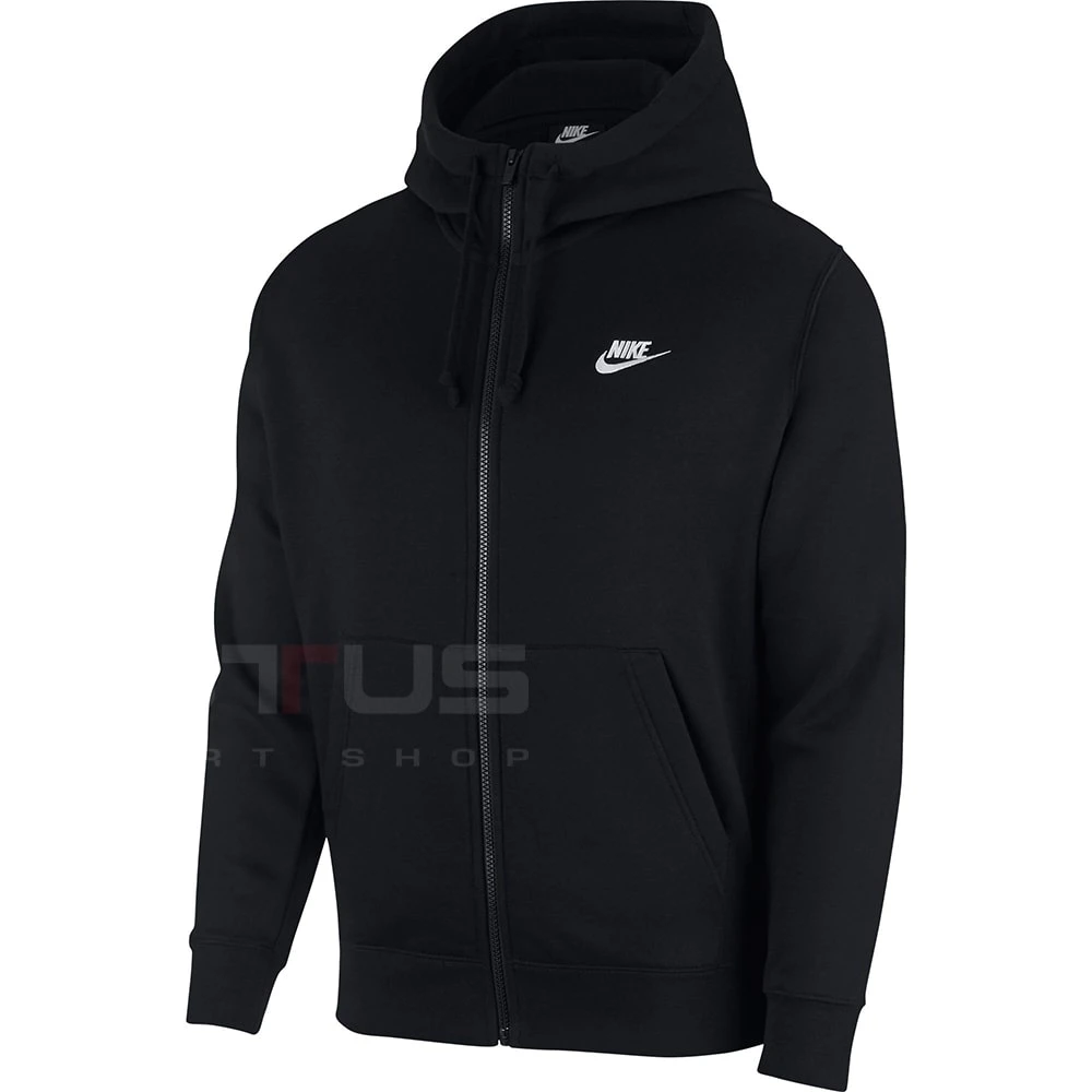 МЪЖКО ГОРНИЩЕ NIKE NSW CLUB HOODIE FZ BB BLACK - lotus-sport.bg